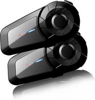 "QSPORTPEAK" motociklų "Bluetooth" domofono ausinės, MX1 vairuotojo 800M universalus domofonas, "HiFi" stereofoninis garsas / IPX5 atsparumas vandeniui / skambučių muzikos valdymas, dviguba pakuotė