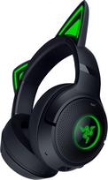 "Razer Kraken Kitty V2 BT" belaidės "Bluetooth" RGB ausinės su "Kitty Ears", skirtos žaidimams ir transliacijoms (325 g, "Triforce" 40 mm garsiakalbis, "Bluetooth 5.2", triukšmą slopinantis mikrofonas, 40 valandų veikianti baterija), juodos spalvos