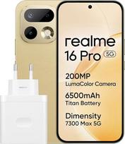 "realme 16 Pro" 5G išmanusis telefonas, 8 + 256GB, 200 MP "LumaColor AI" kamera, 6,78 colių 144 Hz AMOLED ekranas, 6500 mAh baterija, 45 W itin greitas įkrovimas, ryškumas 7300-Max, IP69, "Master Gold