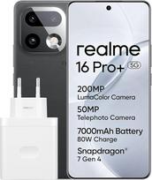 "realme 16 Pro+" 5G išmanusis telefonas su dirbtiniu intelektu, 12+512GB, "LumaColor" 200 MP pagrindinė kamera, 6,8 colio 144 Hz lenktas AMOLED ekranas, "Snapdragon® 7 Gen 4", 7000 mAh baterija, 80 W "SuperVOOC Charge", IP69K, pilkas