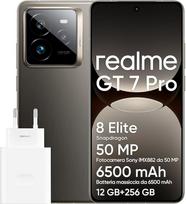 "realme GT 7 Pro 5G" išmanusis telefonas 12+256GB "Snapdragon® 8 Elite" procesorius 120W "Supervooc" įkrovimas 6500mAh baterija Itin skaidrus "Snap" fotoaparatas IP69 atrakinimas po vandeniu Pilka (be adapterio)