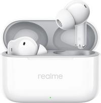 "Realme T200" belaidės "Bluetooth 5.3" ausinės su ANC (aktyviu triukšmo slopinimu), daugiau nei 40 val. baterijos veikimo laikas, greitasis įkrovimas per USB-C, dinamiški bosai, 3D kambario garsas, IPX4 atsparumas vandeniui, poliarinės baltos spalvos