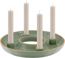 "REMEMBER Lucia" advento vainiko dubuo, H 4 cm, skersmuo 26 cm, dolomito keramika - dekoratyvinis dubuo advento vainikui su 4 žvakėmis, modernus kalėdinės dekoracijos priedas advento sezonui