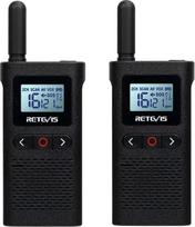 "Retevis RB628" mini radijo stotelė, 1500 mAh PMR446 Walkie Talkie įkraunama, VOX, 10 skambučio tonų, LCD ekranas, 16 kanalų, profesionali šeimai skirta Walkie Talkie (2 vnt., juoda)