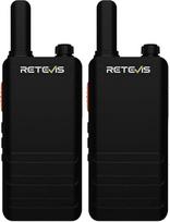 "Retevis RT622P Walkie Talkie", 1620 mAh PMR446 rankinė radijo stotelė, įkraunama per USB-C, "Shop VOX" laisvų rankų įranga, itin plona radijo stotelė šeimai, važinėjimui dviračiu (2 vnt., juoda)