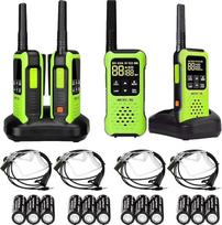 "Retevis RT649P Walkie Talkie" įkraunama vandeniui atspari IP67 plūduriavimo įranga, PMR 446, 16 kanalų be licencijos, LED žibintuvėlis, CTCSS/DCS VOX, "Walkie Talkie" ausinės (2 poros, žalios spalvos)