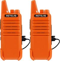 "Retevis RT622 Walkie Talkie Mini", PMR446 profesionali dvikryptė radijo stotelė dideliems atstumams, VOX, įkraunama automobilinė radijo stotelė suaugusiesiems, stovyklavimui (oranžinė, 1 pora)