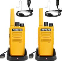 "Retevis RT668 Walkie Talkie", patikima radijo stotelė suaugusiesiems, PMR446, VOX, USB C, įkraunama baterija ir ausinės, profesionali radijo stotelė stovyklavimui, šeimai (oranžinė, 1 pora)