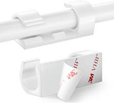 "RYCHUI" kabelių spaustukai, stalo kabelių laikiklis su stipriais lipniais padėkliukais, kabelių spaustukų rinkinys, kabelių valdymas namams, stalui, USB įkrovimo kabeliui, kalėdinėms ir pasakų lemputėms, baltas, 60 vnt.