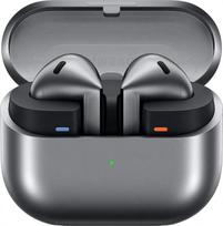 "Samsung Galaxy Buds3" belaidės "Bluetooth" ausinės, aktyvaus triukšmo slopinimo (ANC), adaptyvaus triukšmo slopinimo, į ausis įkišamos ausinės su 360 garsų, sidabrinės, su "Anymode" skaidriu dėklu