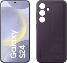 "Samsung Galaxy S24 AI" išmanusis telefonas, 8GB RAM, 128GB atminties, kobalto violetinės spalvos, 3 metų gamintojo garantija + "Standing Grip" dėklas tamsiai violetinės spalvos