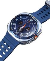 "Samsung Galaxy Watch Ultra (2025) Titanium Blue", LTE 47 mm išmanusis laikrodis, patvarus titano korpusas, pagalvėlės dizainas, greitasis mygtukas, "AL Powered Health Monitoring" (JAE versija)