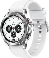 "Samsung Galaxy Watch4 Classic", apvalus "Bluetooth" išmanusis laikrodis, "Wear OS", besisukantis rėmelis, fitneso laikrodis, fitneso seklys, 42 mm, sidabrinės spalvos
