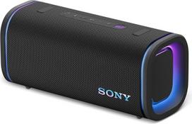 "Sony ULT Field 5" - galingas nešiojamasis "Bluetooth" garsiakalbis, 25 valandų baterija, 2 x ULT Power garso režimai, IP67, atsparus vandeniui ir dulkėms, 360° apšvietimas, nuimamas peties dirželis - juodas