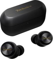 "Technics" EAH-AZ100E-K belaidės triukšmą slopinančios ausinės, patogios ausinės į ausis, "Bluetooth" su keliais taškais, "Voice Focus AI", juodos spalvos