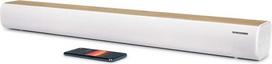 "Thomson" SB401BT garso juosta - 200 W bendra muzikos galia - "Bluetooth 5.0" - optinis, USB ir AUX įvestis - ekvalaizerio nustatymai - nuotolinio valdymo pultas - šviesos diodų šaltinio indikatorius - montuojama ant sienos - baltas ir medinis dizainas