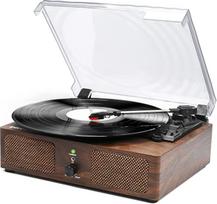 "Udreamer" vinilinių plokštelių grotuvas, patefonas su įmontuotais garsiakalbiais ir "Bluetooth" diržo pavara, senovinis fonografas su 3 greičiais muzikai mėgautis ir namams dekoruoti, kava