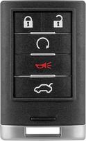 "Unifizz Smart" išmanusis pakaitinis raktelio dėklas "Keyless Entry Remote Key Shell" 5 mygtukų dangtelis, skirtas "Cadillac Escalade" CTS DTS STS 2008-2012 m., juodas