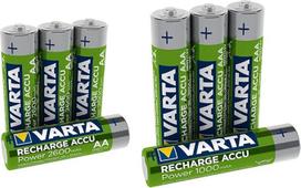 "Varta Ready2Use" įkraunama baterija iš anksto įkrauta AA "Mignon" Ni-Mh baterija, 4 vnt., 2600 mAh + įkraunama baterija "Ready2Use" iš anksto įkrauta AAA "Micro" Ni-Mh baterija, 4 vnt., 1000 mAh