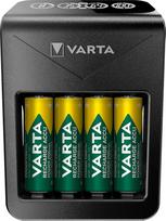 "Varta Plug Charger +", AA / AAA / 9V baterijų ir USB įrenginių įkroviklis, vieno lizdo įkrovimas, sugedusių elementų aptikimas, įskaitant 4x AA 2100 mAh baterijas