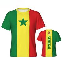 Sportiniai marškinėliai Senegalo vėliava Senegaliečiai 3D marškinėliai marškiniai Drabužiai Futbolas Futbolas Patriotiniai marškinėliai S