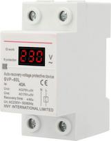 "Walfront Home" apsauga nuo viršįtampių, DIN bėgis ir žemos įtampos apsauga, kintamosios srovės 230 V 40 A 8,8 KVA įtampos apsaugos įtaisas Automatinis atkūrimas DIN bėgio apsauga
