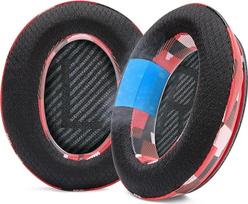 "WC Freeze QC35" - vėsinantys geliniai ausų įklotai "Bose QC35" ir QC35ii (QuietComfort 35) ausinėms ir kitoms ausinėms | Kvėpuojantis sportinis audinys, vėsinantis gelis, itin storas ir ilgiau vėsinantis | Raudona prizmė