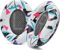 "WC Wicked Cushions" pakaitinės ausų pagalvėlės, suderinamos su "Bose QuietComfort 35" (QC35), "QuietComfort 35ii" (QC35ii) ir kitomis ausinėmis - didesnis komfortas ir patvarumas | 90-ųjų balta