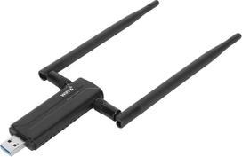 "WiFi 6" USB 3.0 adapteris staliniam kompiuteriui, AX5400M belaidžio "WiFi" adapteris su trimis dažnių juostomis, 6GHz, 5GHz, 2,4 GHz, 2,4 GHz belaidžio tinklo adapteris su dviem 6 Dbi antenomis, palaiko 11, 10