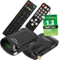 "Zehnder HX 2600" mini skaitmeninis palydovinis imtuvas + nuotolinio valdymo pultas "Seniors" su įrašymo funkcija, "Full HD", HDMI, skirtas palydovinės televizijos palydovinei antenai