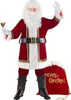 10 dalių Deluxe Kalėdų Kalėdų Senelio kostiumas Vyrai Santa kostiumas Cosplay suaugusiųjų raudonas aksomas apranga
