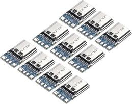 10 x USB 3.1 tipo C tipo vyriškos 24 kontaktų moteriška jungtis su PCB plokšte, skirta įkrovimui, duomenų perdavimui
