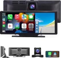 10,26 colių automobilinis radijas - belaidis "Android" automobilis, "Carplay" ekranas su navigacija, 4K prietaisų kamera, 1080P atbulinės eigos kamera IPS jutiklinis ekranas, "Bluetooth", "Mirror Link" padalytas ekranas, FM radijas / AUX