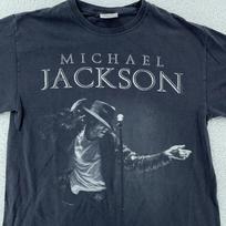 Vintažiniai Michael Jackson marškinėliai vyriški S dydžio juodi Rock Pop koncerto grafiniai marškinėliai Muzika S