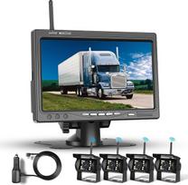 1080P HD belaidis keturių galinio vaizdo kamerų rinkinys, 7 colių LCD monitorius su 4 galinio vaizdo kameromis priekabai, kemperiui, sunkvežimiui, automobiliui, autobusui, "pasidaryk pats" vedimo linijoms, IP68 vandeniui atsparus, naktinis matymas, BSD, 1