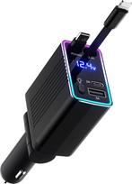 120 W cigaretės žiebtuvėlio USB C automobilinis įkroviklis, 4 in 1 ištraukiamas automobilinis įkroviklis, USB adapteris, greitasis įkroviklis, skirtas "iPhone 17/16 Pro Max Air/Samsung" (juodas)