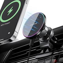 15 W belaidis automobilinis įkroviklis "iPhone" 17 16 15 14 13 12 serijos "Magsafe" magnetinis įkroviklis "Samsung Xiaomi" "One Plus" "Huawei" 360° kampu besisukantis oro ventiliacijos laikiklis