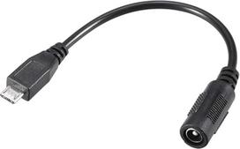 17 cm nuolatinės srovės maitinimo šaltinio 5,5 x 2,1 mm adapteris į "Micro USB" vyriškąjį kabelį