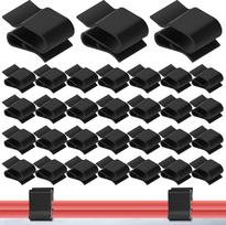 2 branduolių ABS saulės kabelių spaustukai, plastikiniai kabelių laikikliai fotovoltinių modulių rėmeliams, PV kabelių raiščiai, Pa66 plastikinės priekabos saulės kabelių spaustukai, skirti stogui ir karavanui (100 vnt.)