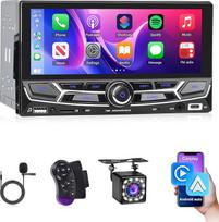 2 DIN radijo imtuvas su "Carplay" ir "Android Car" - 6,86 colių jutiklinis 2 DIN radijo imtuvas su "Mirror Link", EQ, "Bluetooth", FM, AUX/USB/Type-C jungtimi, vairo valdymu ir atbulinės eigos kamera