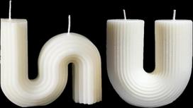 2 estetiškų U ir S formos žvakių pakuotė - minimalistinės geometrinės sojų vaško kvapiosios žvakės - meninė dekoracija vestuvėms, Kalėdoms, gimtadieniui, dovanai
