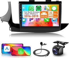 2+64G 9 colių automobilinis radijas 2 DIN Buick Encore 2016-2018/Opel Mokka Vauxhall 2016-2019 su Carplay Android Car Wireless, kairysis veidrodis, automobilinis radijas su ekranu Bluetooth RDS/FM+AHD atbulinės eigos kamera + CANBUS