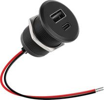 24 W 12 V USB kištukinis lizdas QC 3.0 ir PD 3.0, aliumininis jachtų USB lizdas, skirtas greitojo įkrovimo automobiliams, priekaboms, furgonams, sunkvežimiams, valtims (pakuotė po 1)