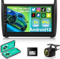 2G + 64G Android 13 automobilinis radijas VW Volkswagen Polo 2008-2020 su belaidžiu Carplay ir Android Car, 9 colių jutiklinio ekrano automobilinis radijas su WiFi/GPS/FM RDS/Bluetooth+AHD atbulinės eigos kamera