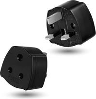 3 kontaktų Indijos ir JK kištuko adapteris, Indijos ir JK 3 kontaktų kištuko adapteris, kelioninis adapteris su 5A saugikliu, skirtas D tipo įrenginiams (juodas)