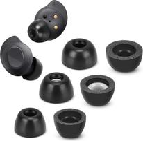 3 poros atminties putų antgalių "Samsung Galaxy Buds FE" be silikoninių ausinių Neslystančios pakaitinės ausinės, tinkančios įkrovimo dėkle, mažina triukšmą (įvairių dydžių S/M/L, juodos spalvos)