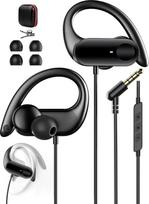 3,5 mm sportinės ausinės "Samsung", "iPhone", "iPad", MP3/4, nešiojamiesiems kompiuteriams, žaidimams, biurui, treniruotėms, muzikai, kelionėms, 3,5 m ilgio mikrofonas ir garsumo reguliatorius
