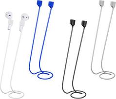 4 pakuočių "Anti-Lost Strap", "Anti-Lost" magnetinis kaklo dirželis, spalvingas belaidžių ausinių dirželis, minkštas silikonas, apsaugantis nuo praradimo, suderinamas su "Pro 3/2/1" (juodas, baltas, pilkas, mėlynas)