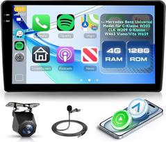 4G + 128G 9 colių automobilinis radijo imtuvas "Mercedes Benz", universalus C klasės W203 CLK W209 G klasės W463 Viano/Vito W639 modelis, belaidis "Carplay", "Android" automobilinis GPS "Bluetooth", FM/RDS/EQ, galinis vairo valdymas