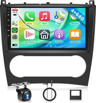 4G 64G "Android" automobilinis radijas "Mercedes Benz" C/GLK klasei W203 W209 C180 C200 C203 C209 A209 2004-2011 9 colių belaidis "Carplay" radijas su "Android" automobiline navigacija GPS Mirror Link Bluetooth FM/RDS/DAB/DVR/EQ/WiFi
